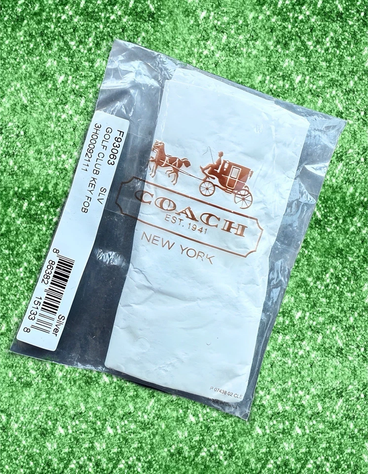 Chaveiro estilo taco de golfe e bola de golfe prata níquel Coach novo com etiquetas #: F93063 - Imagem 4 de 4