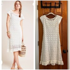 Anthropologie Britannia Crochet Midi Dress (No Slip) - S
