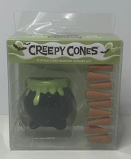 CREEPY CONES Witch's Sage 11-Piece Ceramic Incense Burner Halloween Cauldron NEW