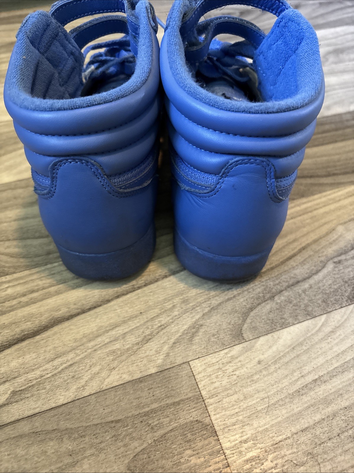 Vintage 1980s Women’s Blue Reebok Classic Freestyle High Tops Size 9.5 Disco image 3
