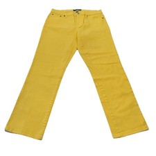 Women's Lauren Ralph Lauren Yellow Jeans Modern Straight Ankle Pants Size 12P