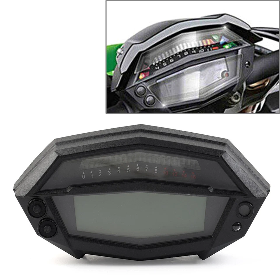 Motor Digital Tachometer Speedometer Gear Indicator Odometer For Kawasaki Z1000 Foto 2 de 4