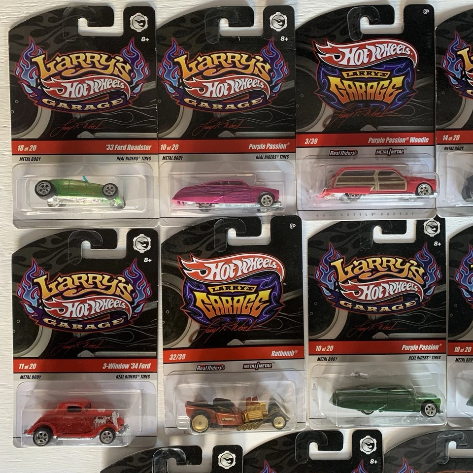 LARRY'S GARAGE HOT WHEELS DIECAST 1:64 LOT NEW 17 CARS TAIL DRAGGER Woodie Ford - Image 2 of 4