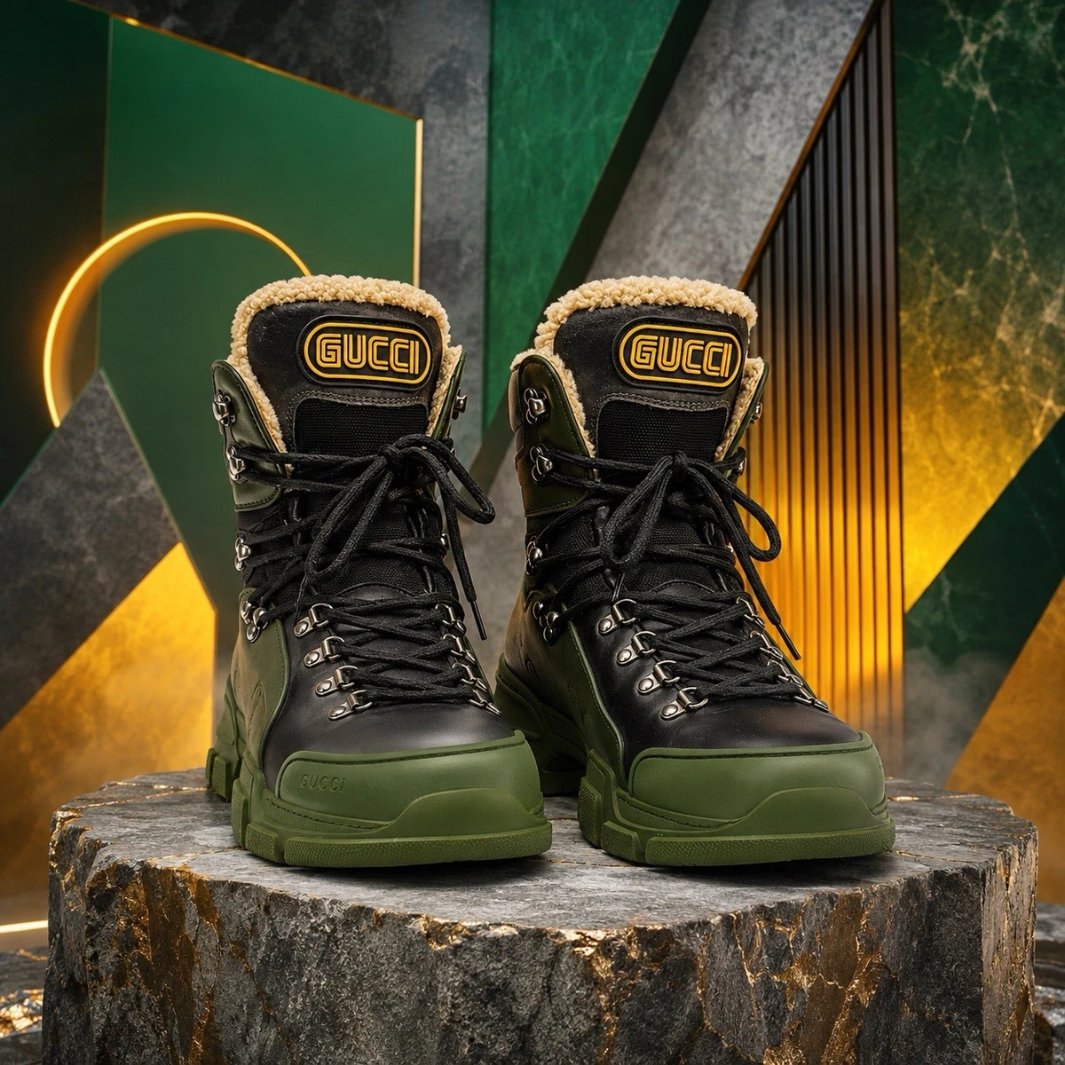 GUCCI グッチ ミリタリーブーツ 41 ½ Gucci Men's Solid Slip Resistant for Sale | Shop New & Used Men's