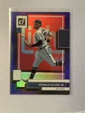 2022 Panini Donruss #121 - Ronald Acuna Jr Purple Holo Variation Atlanta Braves