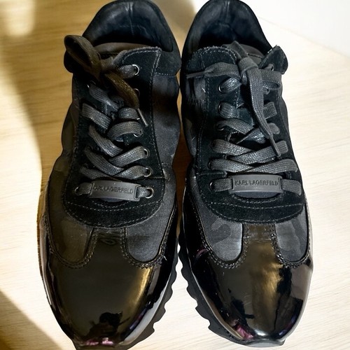Karl Lagerfeld Paris Men's Camo Print Sneakers Shoes Black US Sz 10/EU 43 EUC - Picture 3 of 12