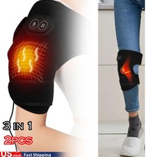 2x Electric Heated Shoulder Massager Vibration Massage Brace Joint Pain Relief