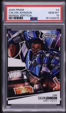 2025 Panini Prizm Calvin Johnson MANGA Vertical PSA 10 GEM MT #4 Case Hit SSP