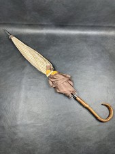 Vintage Umbrella Dots Confetti Design Orange Stripe Brown Tan