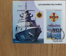 Togo. 2022. LES NAVIRES MILITAIRES. 3300F. Briefmarken zur Unterstützung de