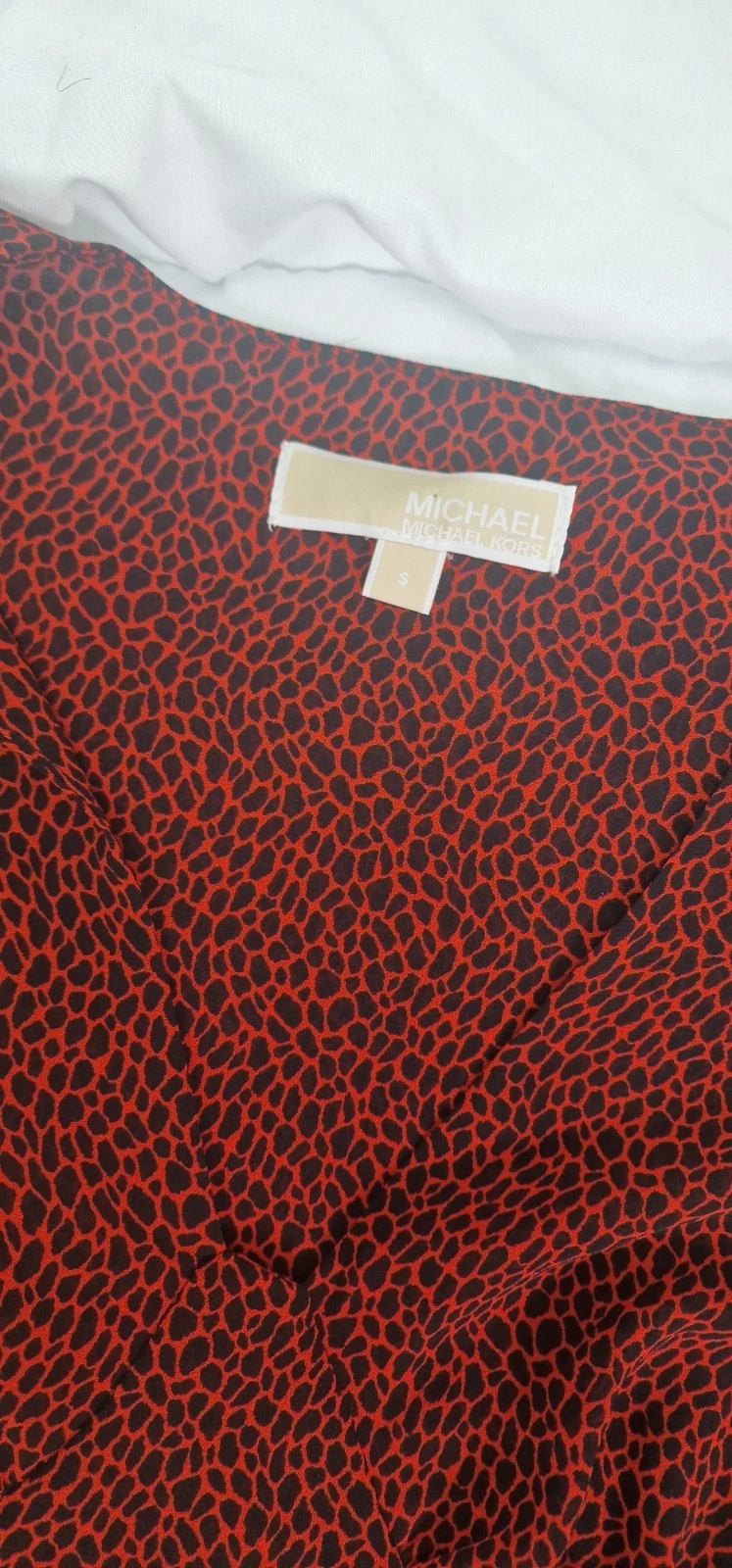 Abito da tè MICHAEL KORS rosso nero stampa leopardata taglia S