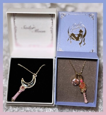 Pretty Guardian Sailor Moon Fan Club Cutie Moon Stick Rod Pendant Necklace Lot