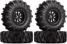 INJORA 1.0 Beadlock Wheel Mud Tires Set Deep Dish 1.0" Wheels Tires for 1/18 ...
