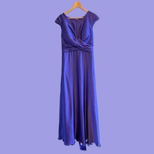 Cap Sleeve Purple Mother of the Bride NWT Tie Back Formal Dress Pockets-Size 14