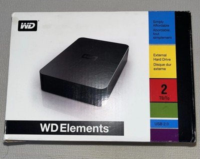 WD 外付けハードディスク02TB WDBAAU0020HBK-01 アダプタ付 Western Digital Elements Desktop 2TB,External,7200RPM