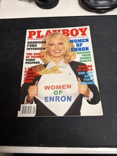 Vintage Playboy August 2002 Magazine Women Of Enron Harrison Ford Interview