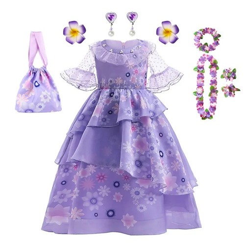 Costume principessa Isabella bambina vestito cosplay Halloween festa di Natale 2-10 anni - Foto 3 di 21