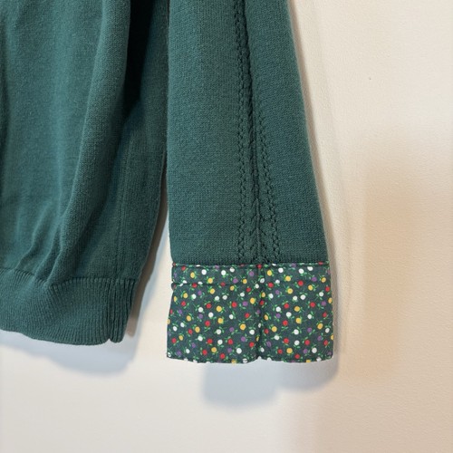 Little Bird Green Cotton Sweater w/ Floral Cottagecore Design Girl Size 5-6 - Picture 5 of 7