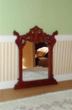 MINIATURE DOLLHOUSE 1:12 SCALE-HAND CARVED WALNUT HAPSBURG MIRROR - P6012