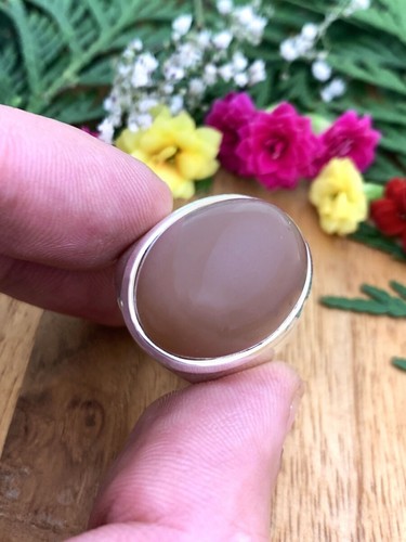 Anillo para hombres - piedra lunar india - Imagen 2 de 3