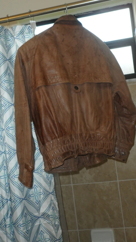 Wilsons Adventure Bound Vtg 80s Womens Brown Leather Jacket Size S FREE SHIPPING - Image 2 of 3