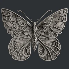 3d STL models for CNC, Artcam, Aspire, relief butterfly