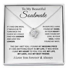 To My Soulmate Necklace, Gift For Girlfriend Wife, Birthday Gifts Christmas Gift
