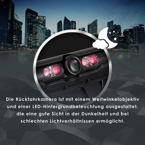 Funk 170° IR LED Rückfahrkamera kennzeichen kabellos Einparkhilfe Lpgwuufebkgiog - Bild 3 von 16