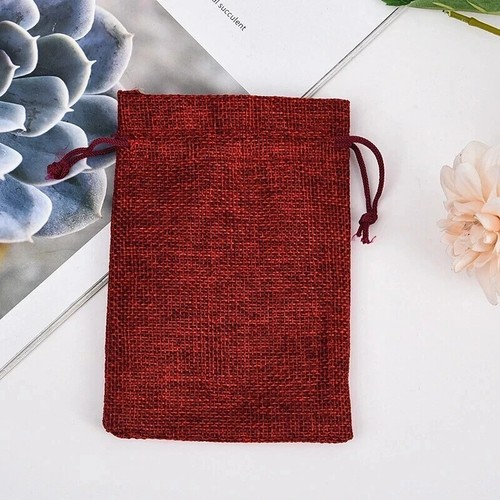 Bags Jewellery Small Rope Linen 10PCS Packing Party Gift Packs Mini Cotton Pouch - Picture 12 of 20