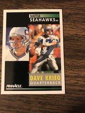 Dave Krieg, QB, Seattle Seahawks, 1991 Score, Pinnacle #236