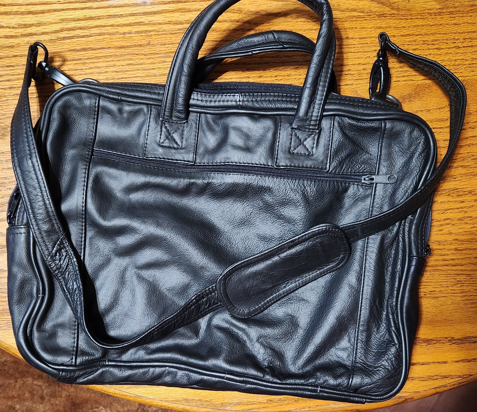 Leather Briefcase/Computer bag Black Measurements… - image 1