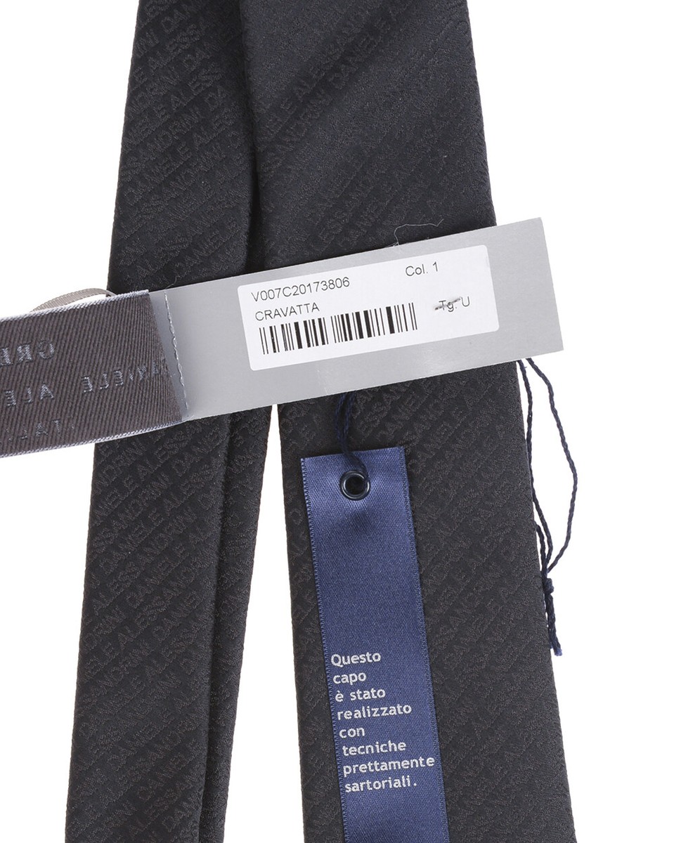 Cravatta Daniele Alessandrini Tie Stripes ITALY Uomo Nero