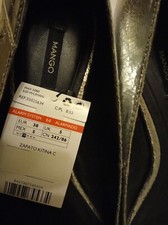 Bottillons Noirs Femme Mango Taille 38 - Cuir Et Daim, Talon Bas, Occasion TBE