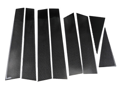 8x Real Carbon Fiber Window Pillar Post Panel Overlay Cover Fits 14-22 X-Trail