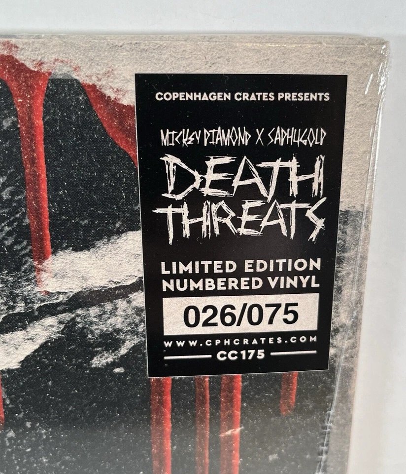 MICKEY DIAMOND X SADHUGOLD Death Threats Alt Cover Vinyl LP #26 of 75 NEW!! — 第 3/4 张图片