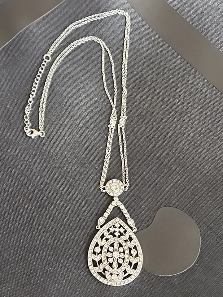 Colar de lapela ESPO Joseph Esposito prata esterlina diamante - Imagem 4 de 4