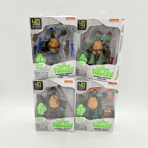 TMNT 40th Anniversary Original Sketch Ninja Turtles Figure SET Lot 4 Playmates
