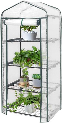 Klein Gewächshaus Tomatenhaus 4 Ablagen für Balkon Terrasse Blumen 0,53m³ 0402ws