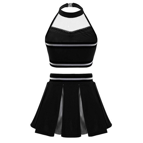 iiniim Mädchen Cheer Leader Kostüm Crop Top mit Rock Cosplay Halloween Fasching - Picture 39 of 64