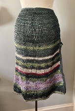 Vintage 1960's Youth Guild Crocheted Raffia Skirt