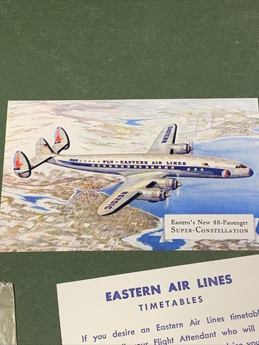 Vintage EASTERN AIRLINES Ephemera Lot: Decals, Air Post Labels, Post Cards, Ect - Picture 6 of 10