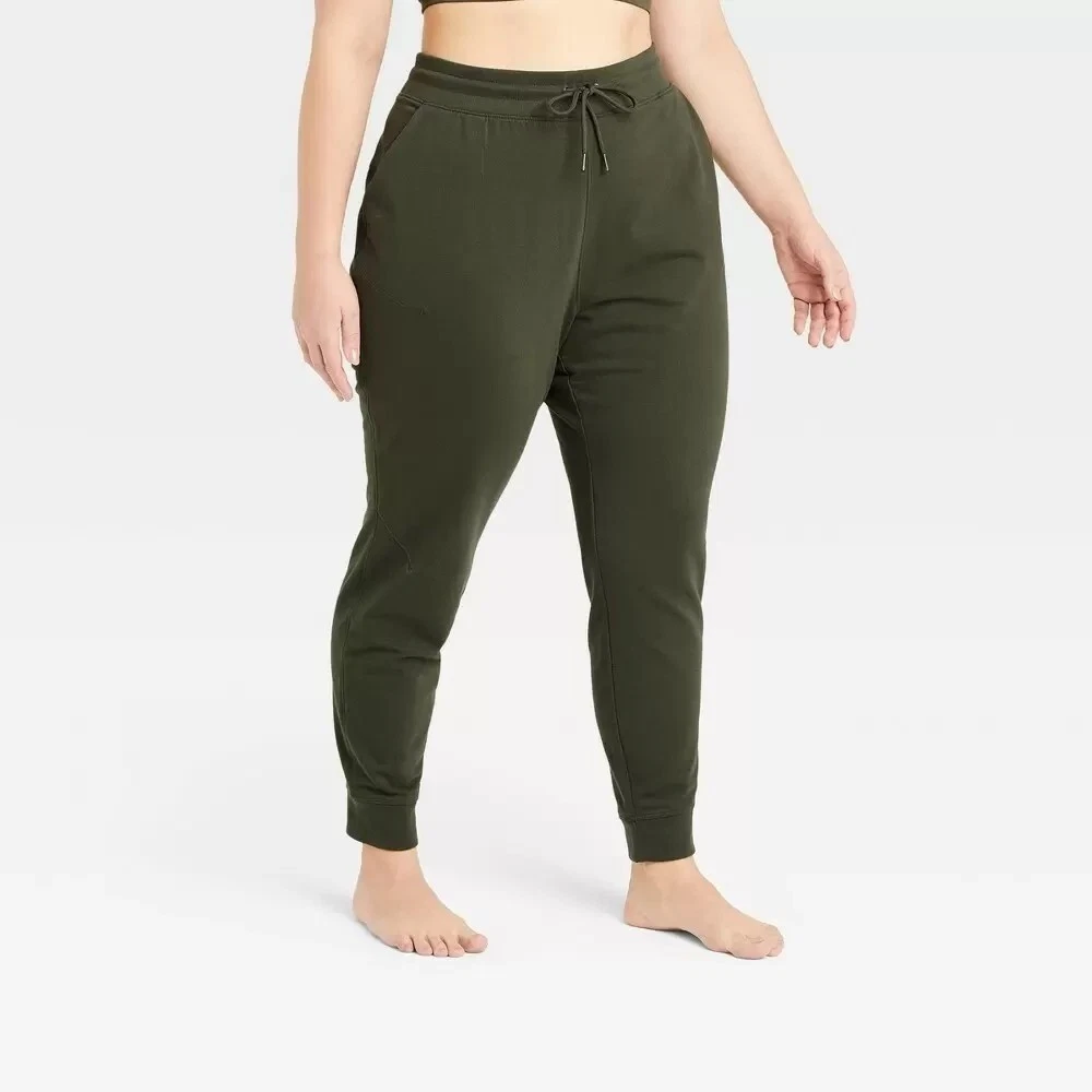 Women's Plus Size Mid-Rise French Terry Joggers - All in Motion