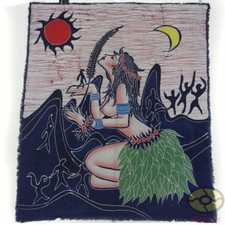 Chinese Folk Art Home Decor Wall Hanging Batik Tapestry - The Wa Minority Girl