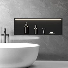 Stainless Steel Shower Niche Ready For Tile 11" X 35" Single Recessed Preformed