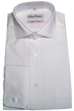 Herren-Hemd mit Haifischkragen, Umschlagmanschetten, Regular Fit, Weiß Gr. 37-44