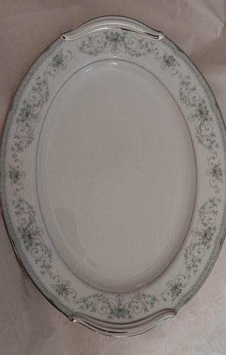 Noritake Colburn Platter, Gravy Boat & (12) 5-1/2"Bowls SET Gray/Blue Platinum - Picture 14 of 14