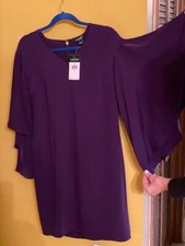 Ralph Lauren gorgeous eggplant color dress trapeze and swing style. New w/ tags.