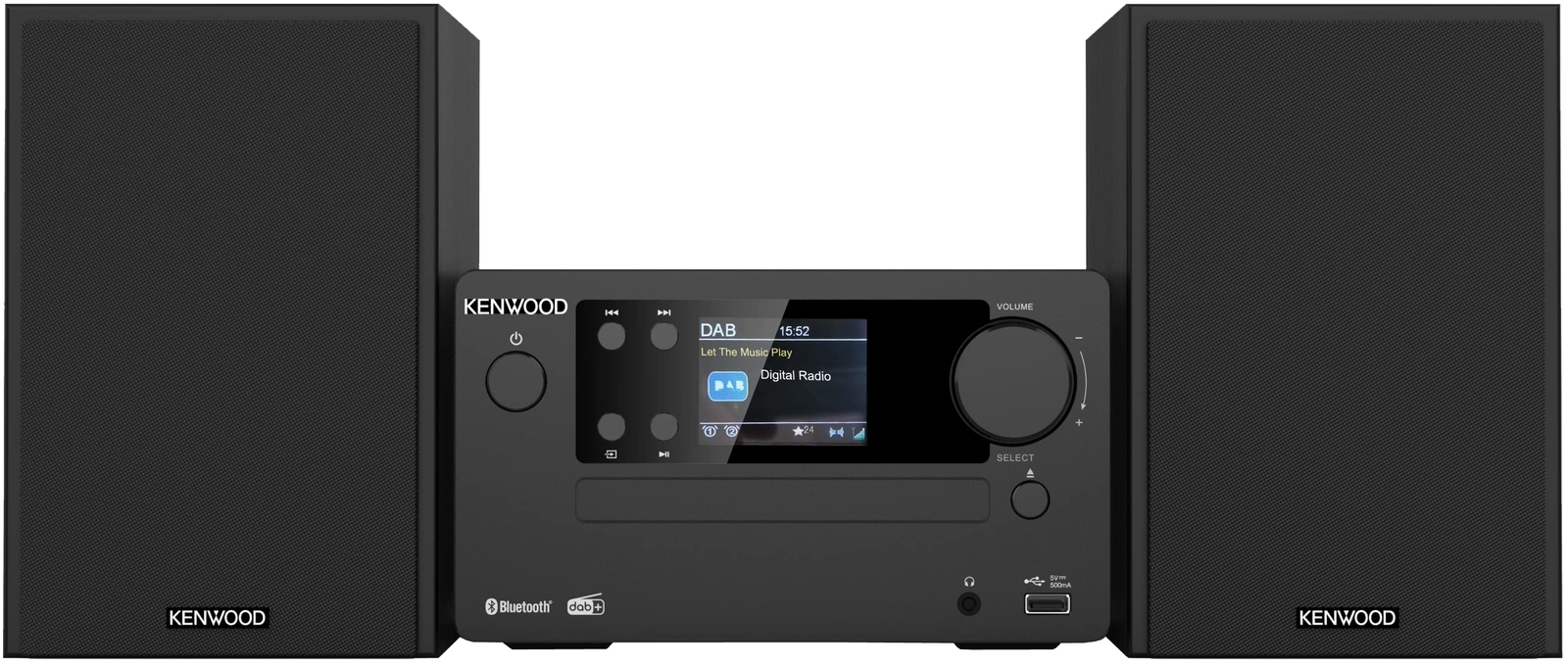 KENWOOD, Sistema Micro HiFi Stereo M-725DAB-S, con Ricevitore Radio DAB+, Lettor