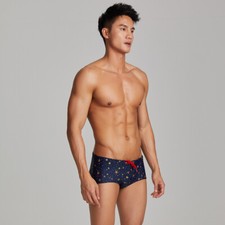 Men's Swimming Swimwear Boxers Trunks Fashion Stars Print Briefs Swimsuit