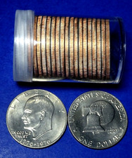 1976-P "TYPE 2" EISENHOWER DOLLAR BU UNCIRCULATED 20 COIN ROLL BOX SHIPPED